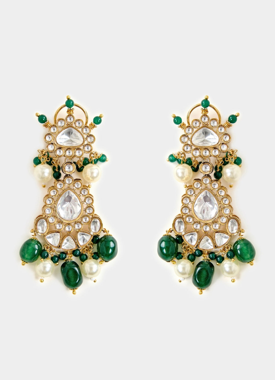 Kundan And Green Bead Bridal Necklace Set Vivinia By Vidhi Mehra - Fabilicious Fashion