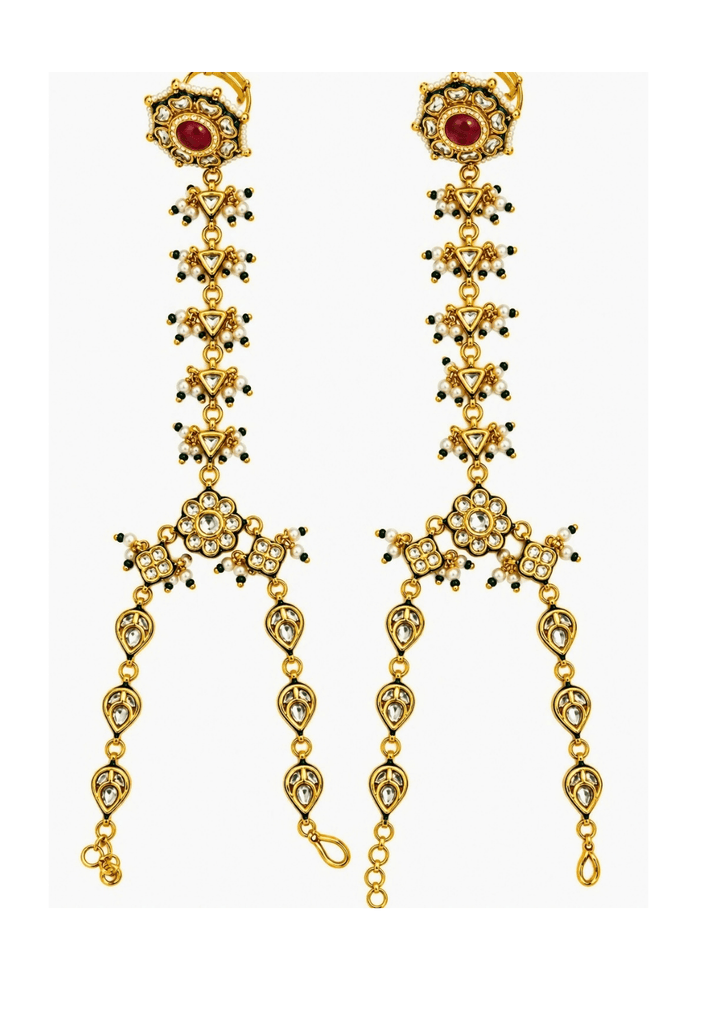 Vivinia By Vidhi Mehra Kundan And Pearl Chain Haath PhoolFabilicious Fashion