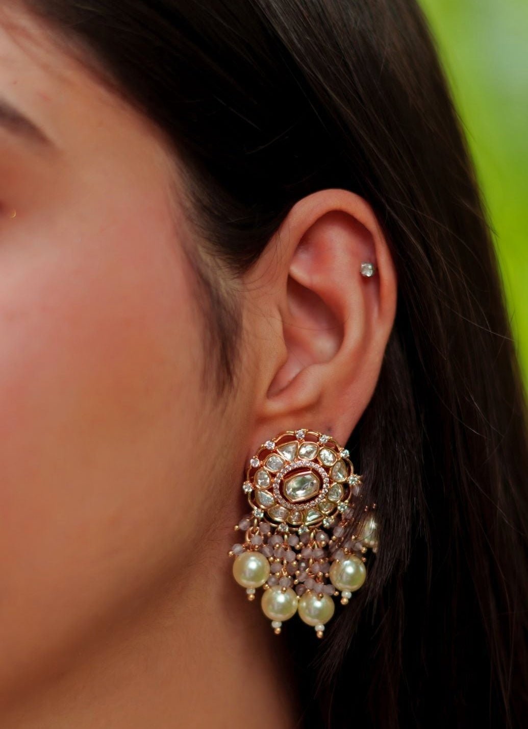 Kundan And Pearl Gold Necklace Set Zevar By Geeta - Fabilicious Fashion