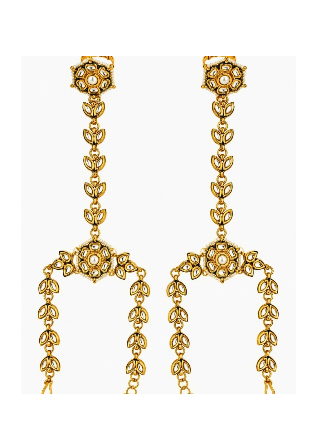Vivinia By Vidhi Mehra Kundan And Pearl Leaf Haath PhoolFabilicious Fashion