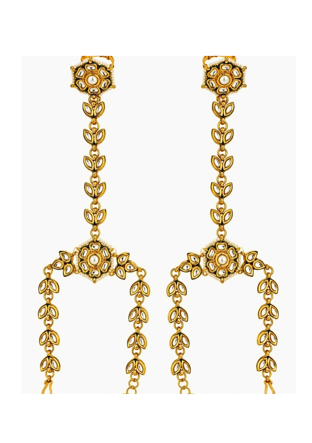 Vivinia By Vidhi Mehra Kundan And Pearl Leaf Haath PhoolFabilicious Fashion