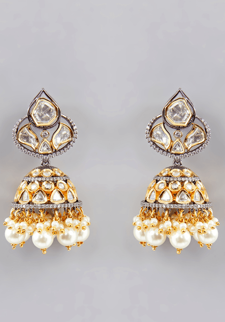 Kundan And Pearl Necklace Set Zevar by Geeta - Fabilicious Fashion