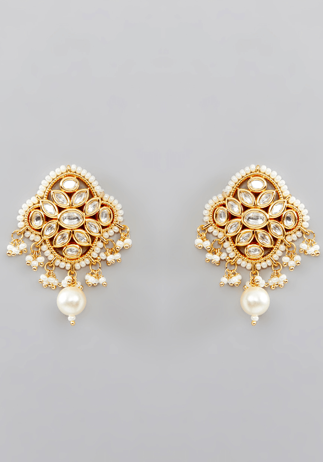 Kundan And Pearl Necklace Set Zevar by Geeta - Fabilicious Fashion