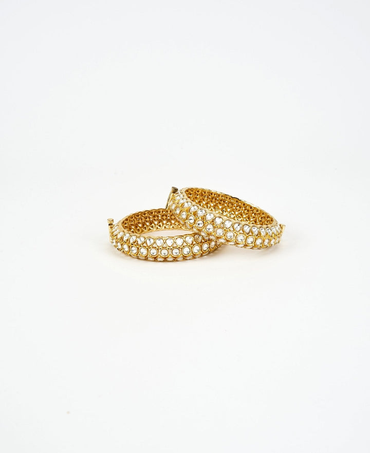 Kundan And Polki Gold Plated Bangles Vivinia by Vidhi Mehra - Fabilicious Fashion