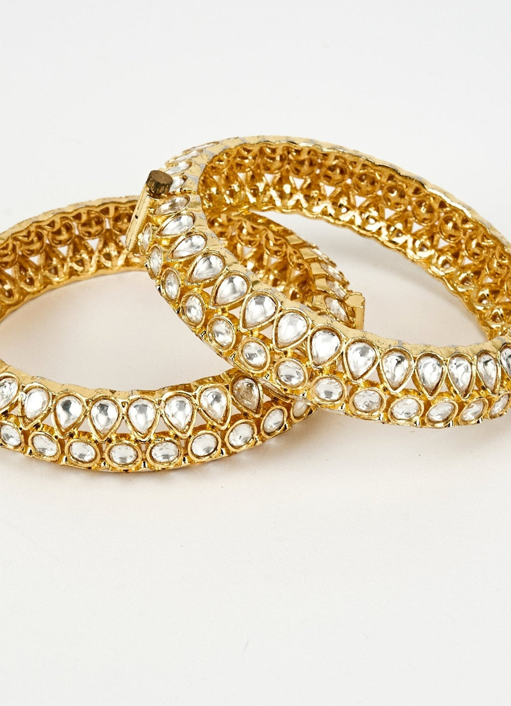 Kundan And Polki Gold Plated Bangles Vivinia by Vidhi Mehra - Fabilicious Fashion