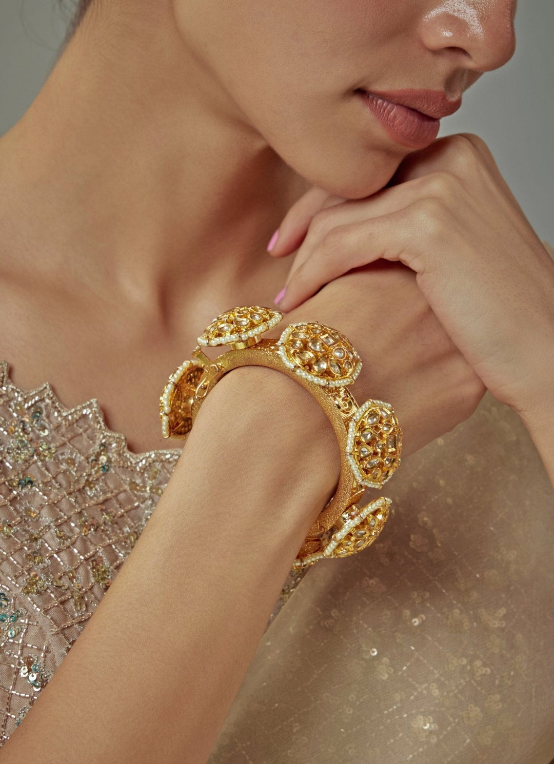 Kundan And Polki Kada Vivinia by Vidhi Mehra - Fabilicious Fashion
