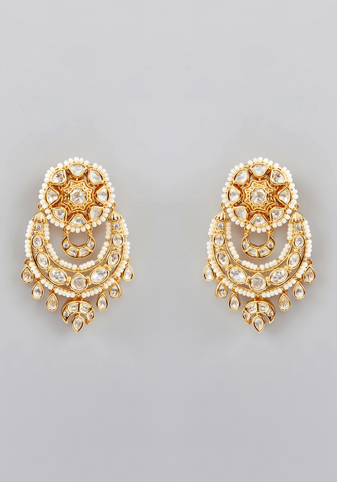 Kundan Chandbali Necklace Set Zevar by Geeta - Fabilicious Fashion