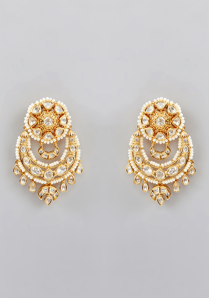 Kundan Chandbali Necklace Set Zevar by Geeta - Fabilicious Fashion