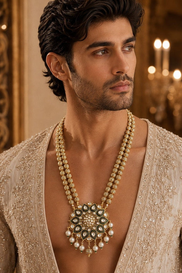 Vivinia By Vidhi Mehra Kundan Floral Pendant NecklaceFabilicious Fashion