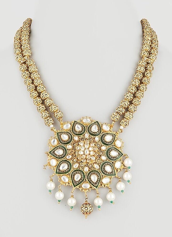 Vivinia By Vidhi Mehra Kundan Floral Pendant NecklaceFabilicious Fashion