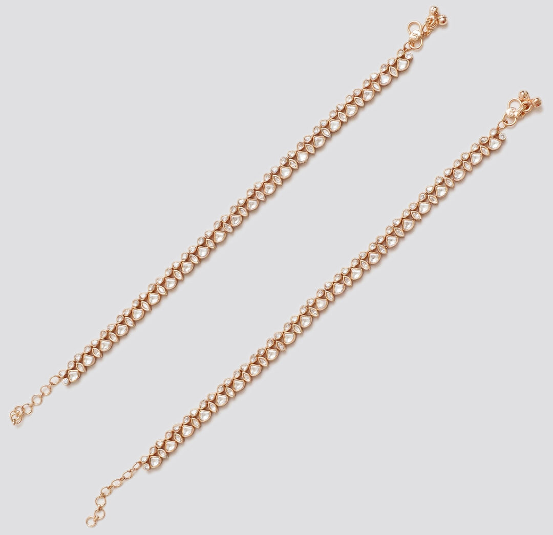 Kundan Gold Anklets Zevar By Geeta - Fabilicious Fashion