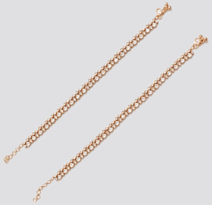 Kundan Gold Anklets Zevar By Geeta - Fabilicious Fashion