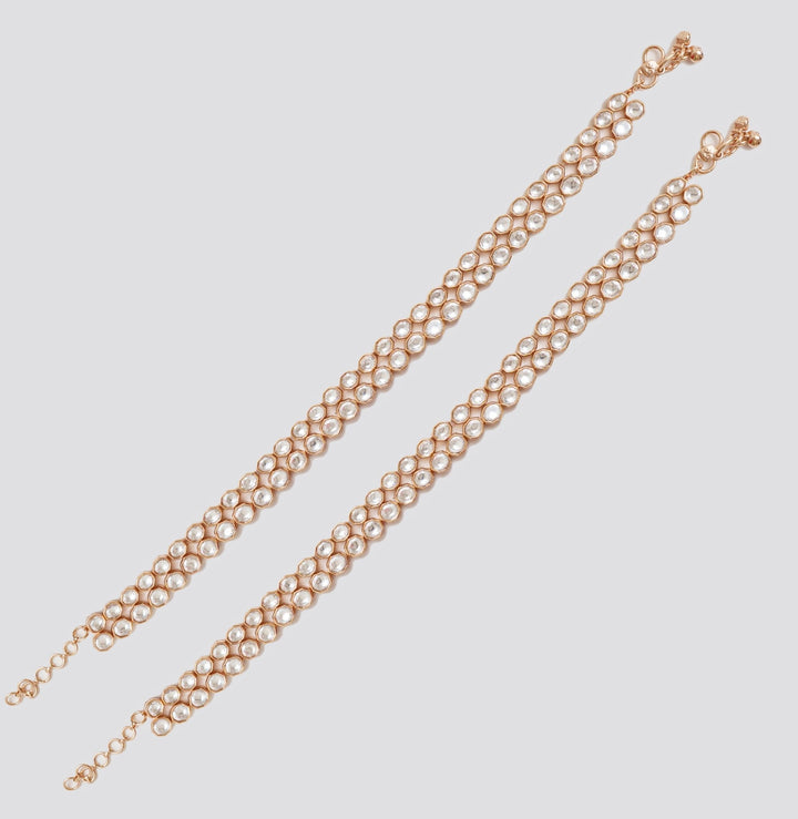 Kundan Gold Anklets Zevar By Geeta - Fabilicious Fashion