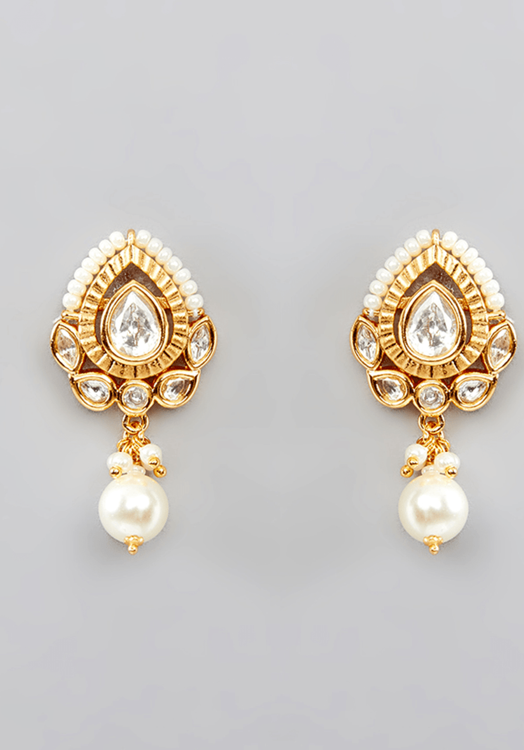 Kundan Gold Pearl Necklace Set Zevar by Geeta - Fabilicious Fashion