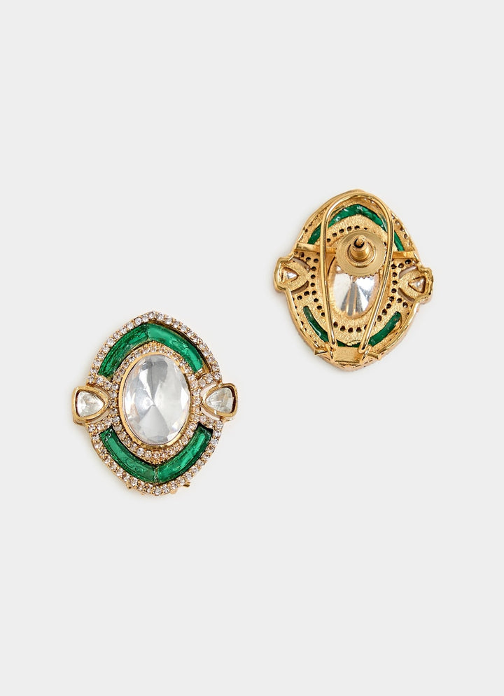 Kundan Green And White Choker Necklace Set Vivinia By Vidhi Mehra - Fabilicious Fashion