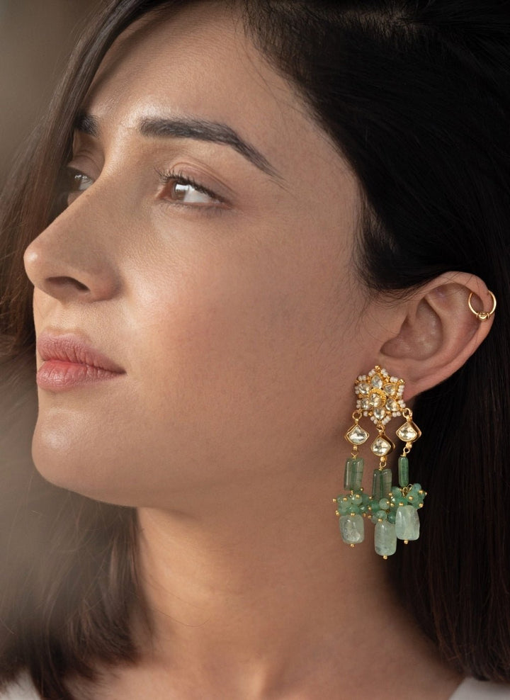 Do Taara Kundan Mint Green EarringsFabilicious Fashion