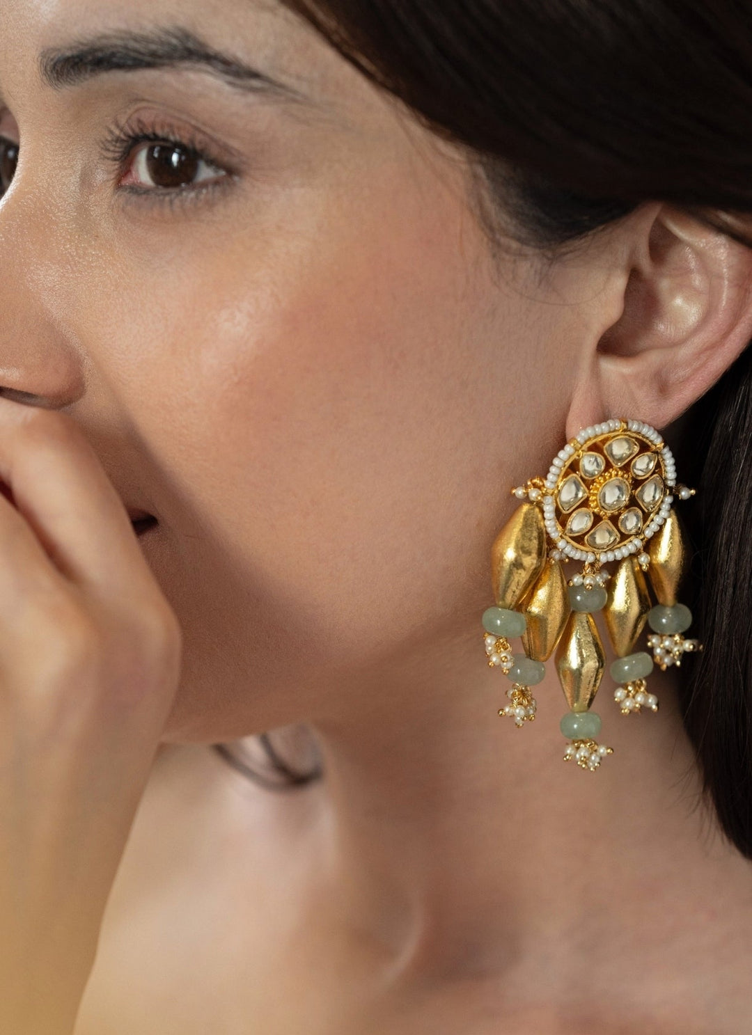 Do Taara Kundan Mint Green EarringsFabilicious Fashion