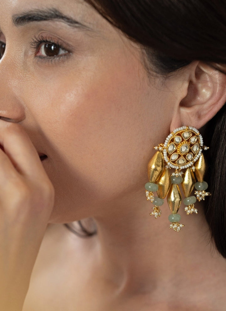Do Taara Kundan Mint Green EarringsFabilicious Fashion