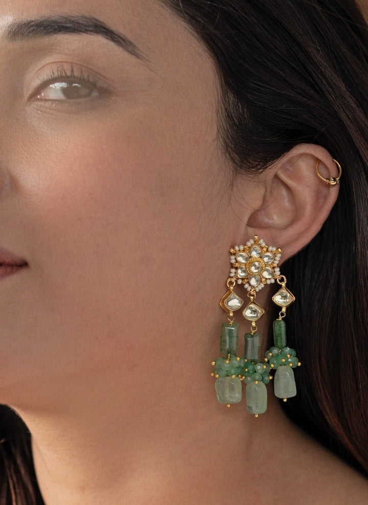 Do Taara Kundan Mint Green EarringsFabilicious Fashion