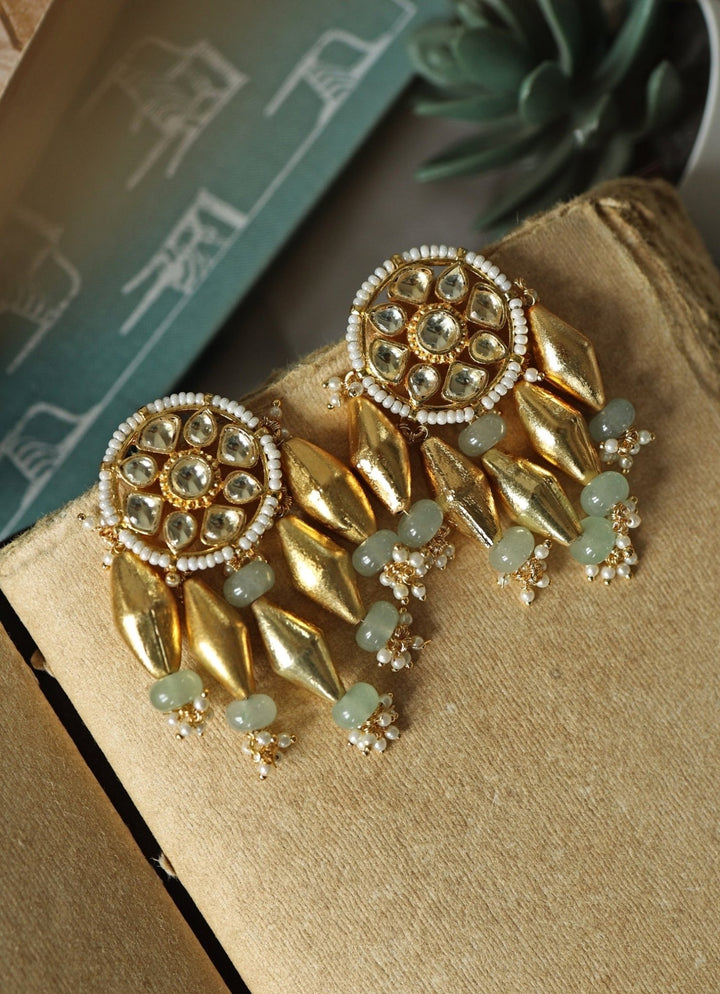 Do Taara Kundan Mint Green EarringsFabilicious Fashion