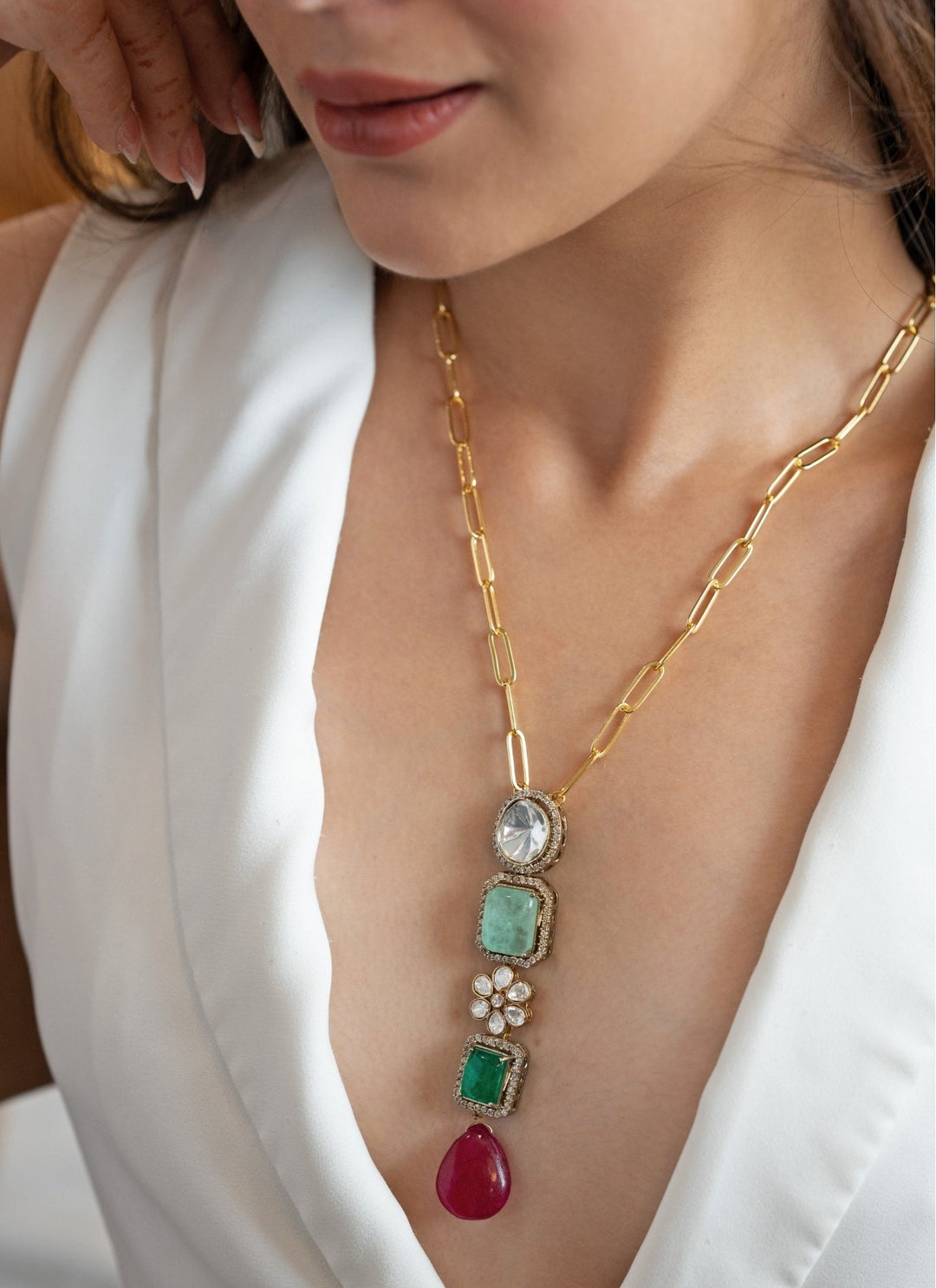 Do Taara Kundan Mint Green EarringsFabilicious Fashion