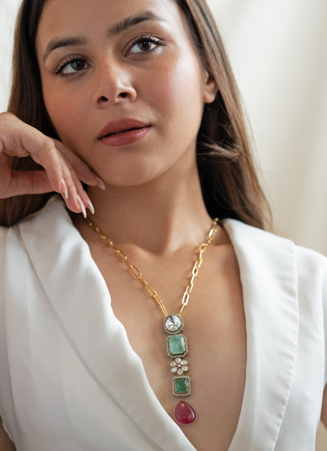Do Taara Kundan Mint Green EarringsFabilicious Fashion