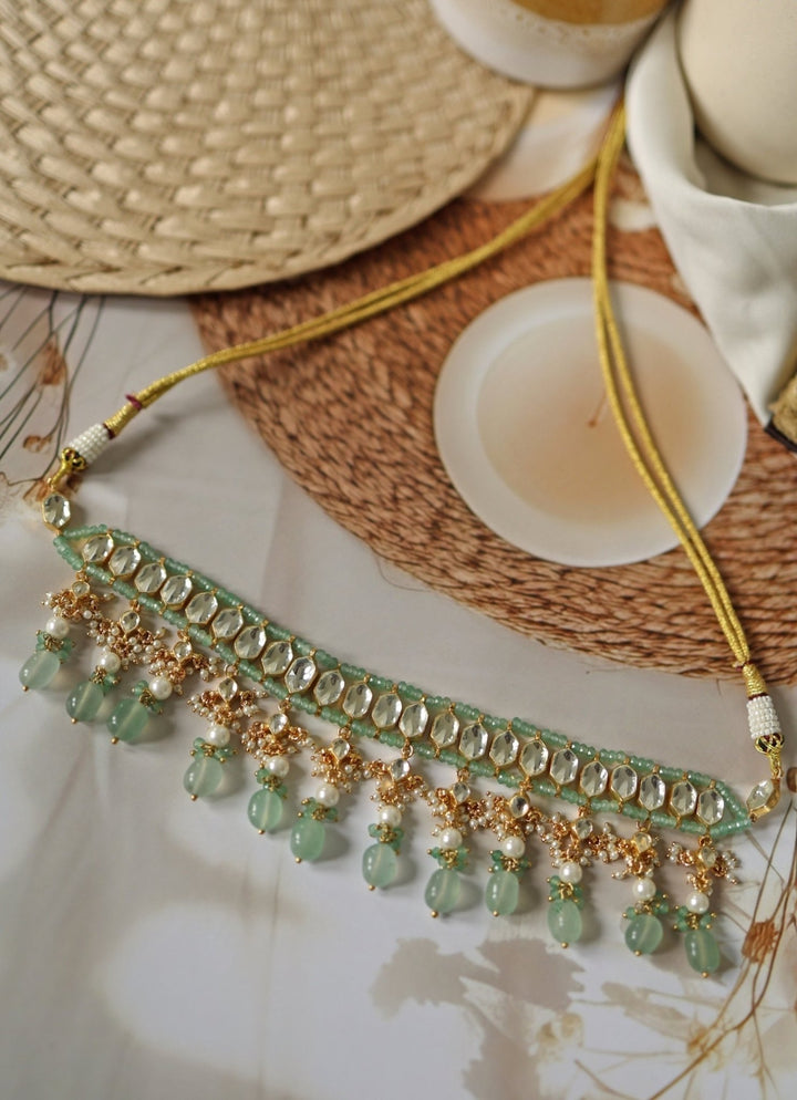 Do Taara Kundan Mint Green NecklaceFabilicious Fashion
