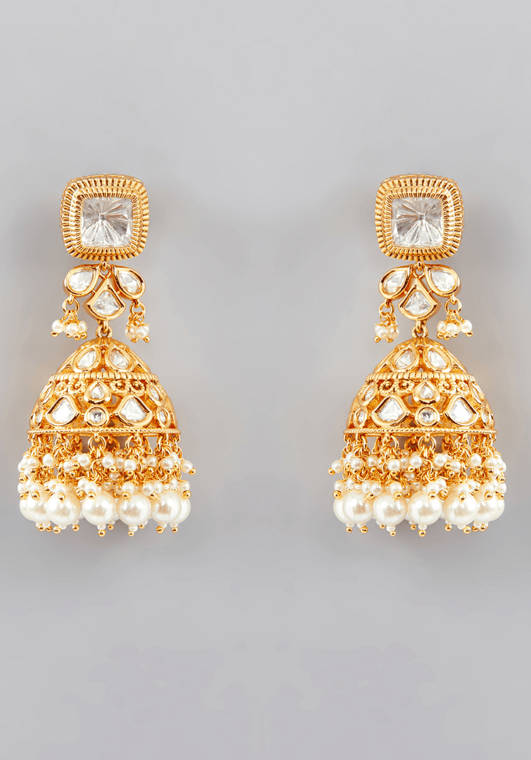 Kundan Necklace Gold Plated Necklace Set Zevar by Geeta - Fabilicious Fashion