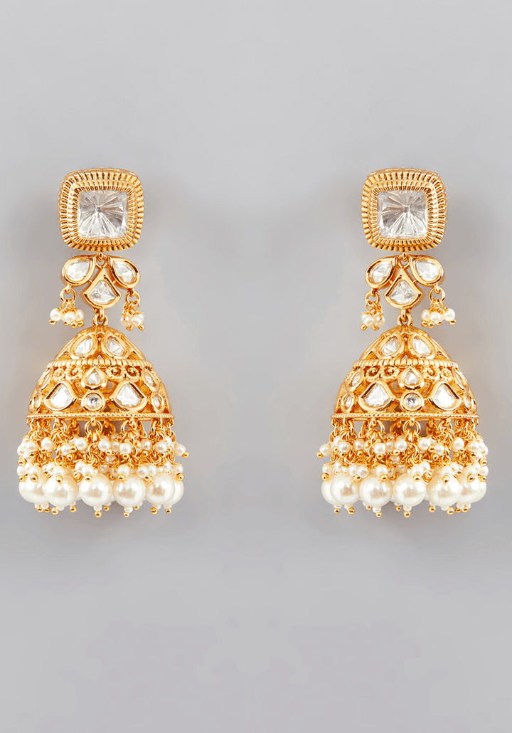 Kundan Necklace Gold Plated Necklace Set Zevar by Geeta - Fabilicious Fashion