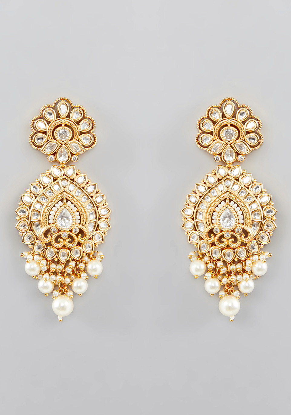 Kundan Necklace Tear Drop Set Zevar by Geeta - Fabilicious Fashion
