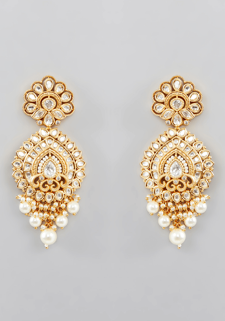 Kundan Necklace Tear Drop Set Zevar by Geeta - Fabilicious Fashion