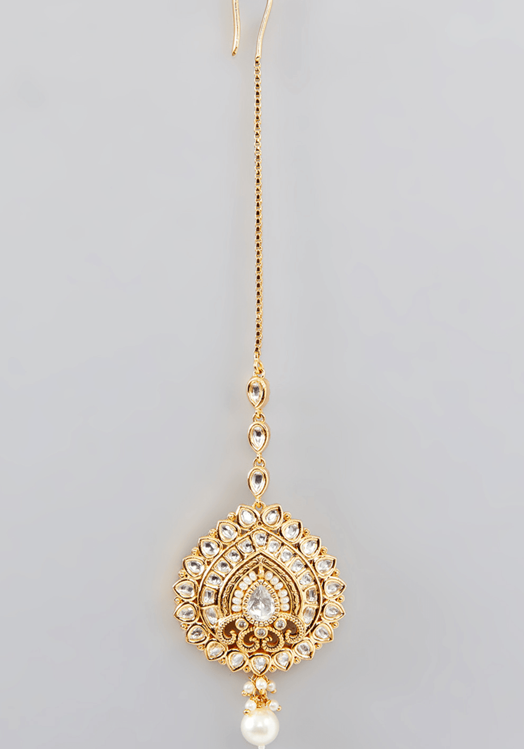 Kundan Necklace Tear Drop Set Zevar by Geeta - Fabilicious Fashion