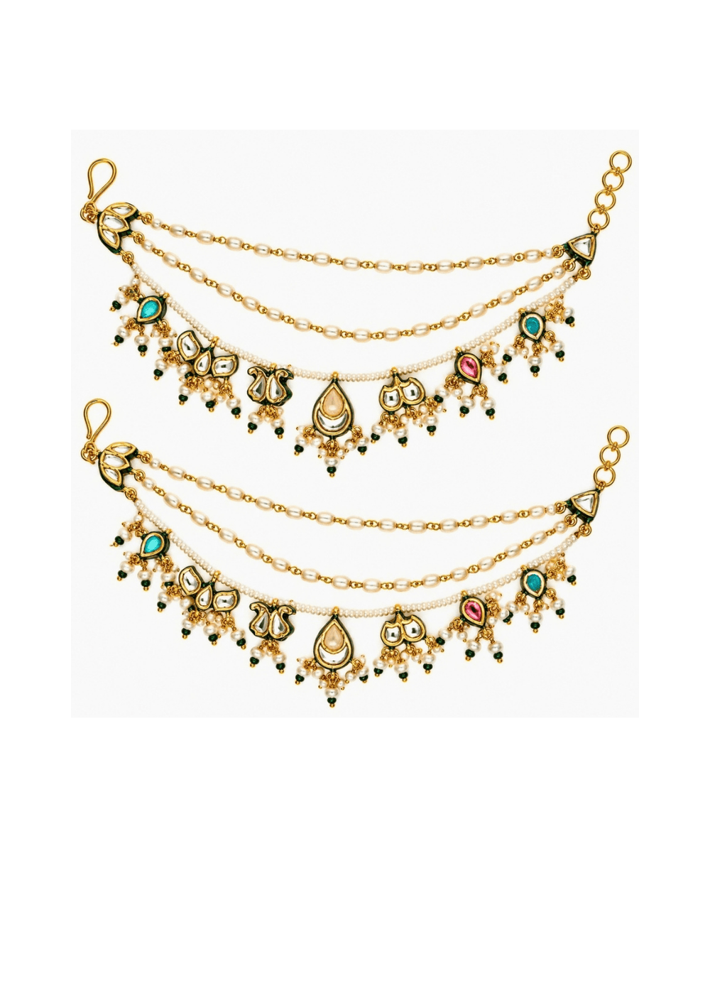 Vivinia By Vidhi Mehra Kundan Pearl Drop EarchainFabilicious Fashion