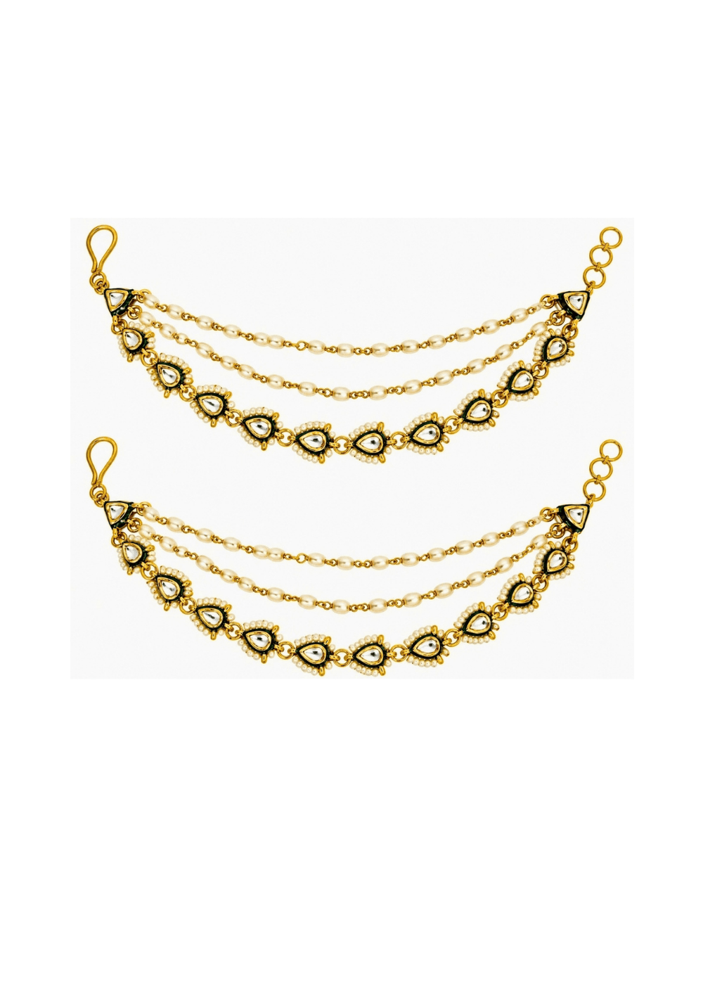 Vivinia By Vidhi Mehra Kundan Pearl Layered EarchainFabilicious Fashion