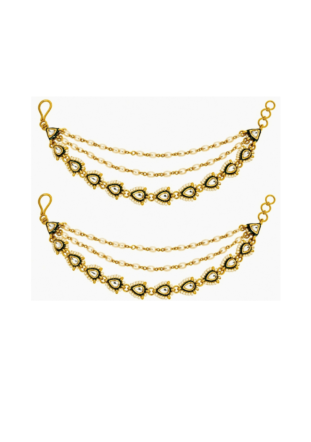 Vivinia By Vidhi Mehra Kundan Pearl Layered EarchainFabilicious Fashion