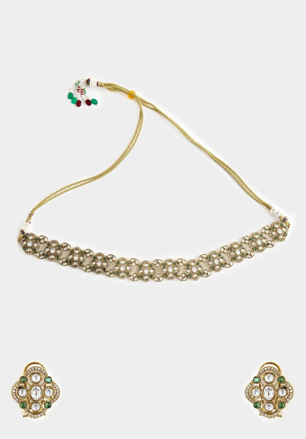Kundan Polki Floral Choker Necklace Vivinia By Vidhi Mehra - Fabilicious Fashion