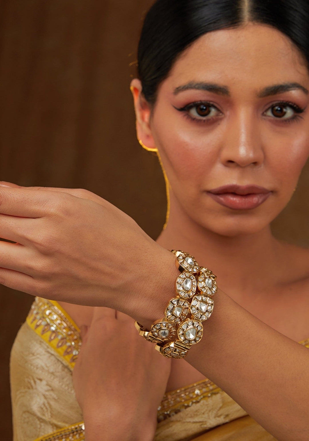Kundan Stones Kada Set Zevar by Geeta - Fabilicious Fashion