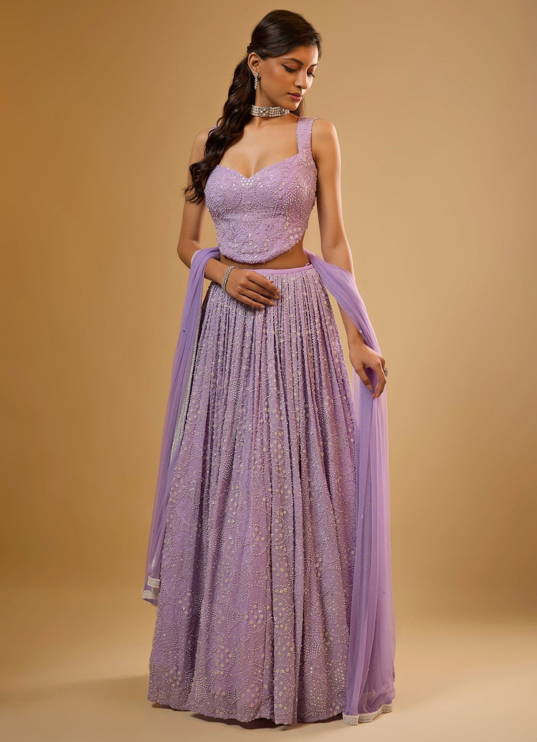 Lavender Georgette Lehenga Set Renee Label - Fabilicious Fashion