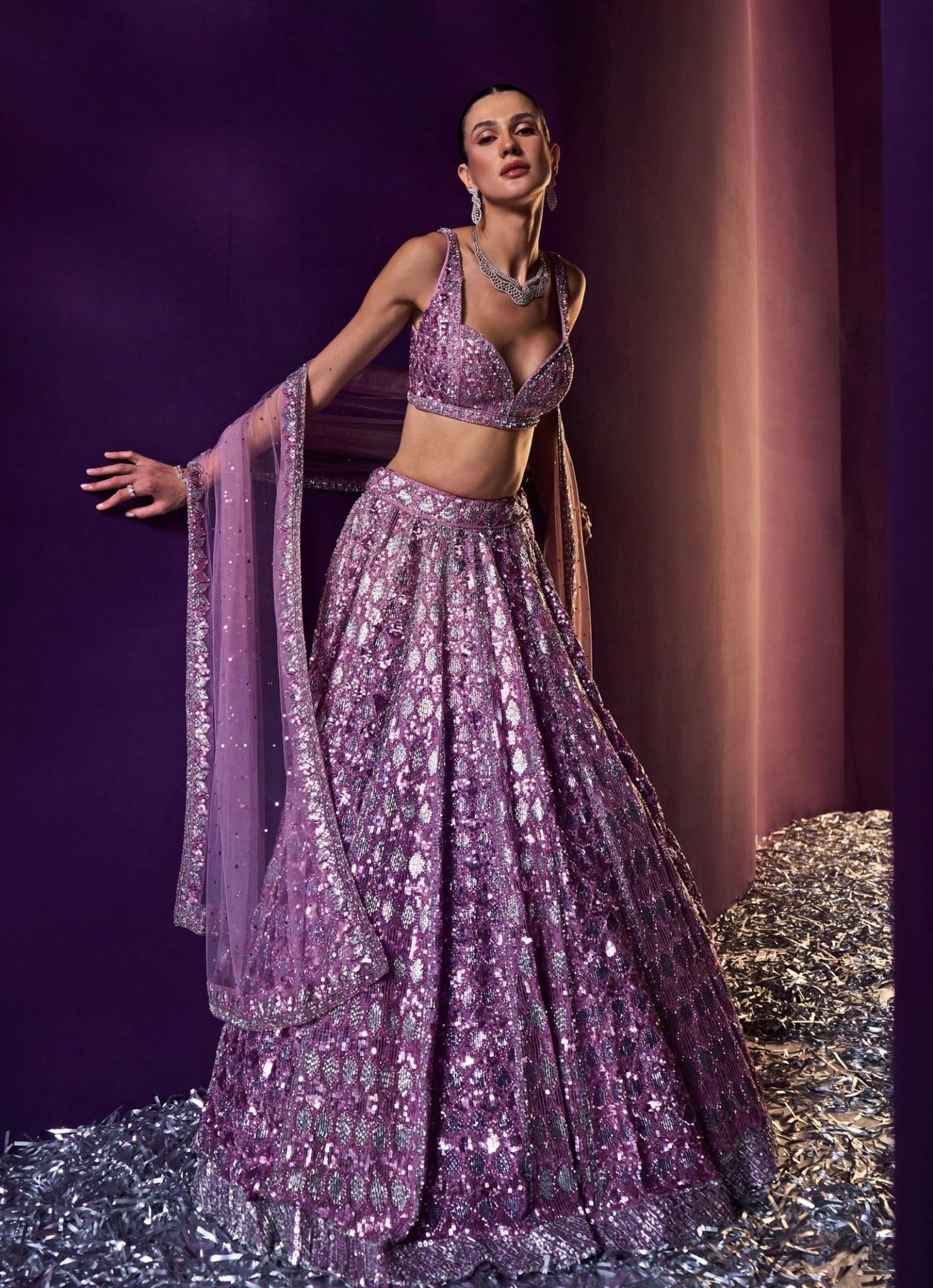 Angad Singh Lavender Sequins Embroidered Bridal Lehenga Fabilicious Fashion Angad Singh Lavender Sequins Embroidered Bridal Lehenga Fabilicious Fashion