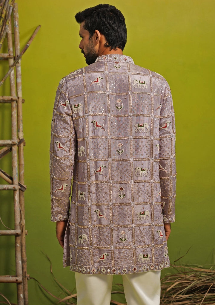 Kalpraag Lavender Tissue Silk Short Kurta SetFabilicious Fashion