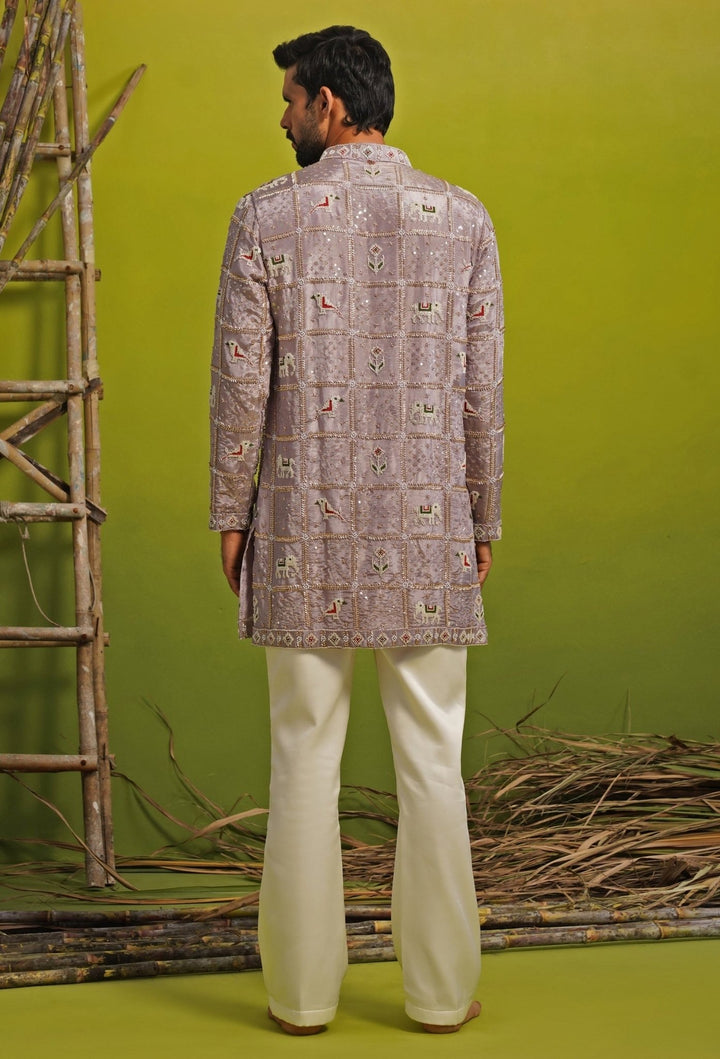 Kalpraag Lavender Tissue Silk Short Kurta SetFabilicious Fashion