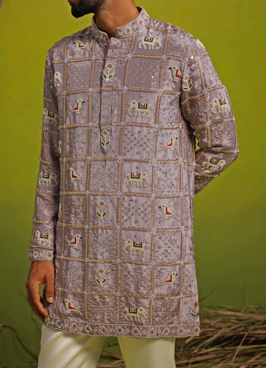 Kalpraag Lavender Tissue Silk Short Kurta SetFabilicious Fashion