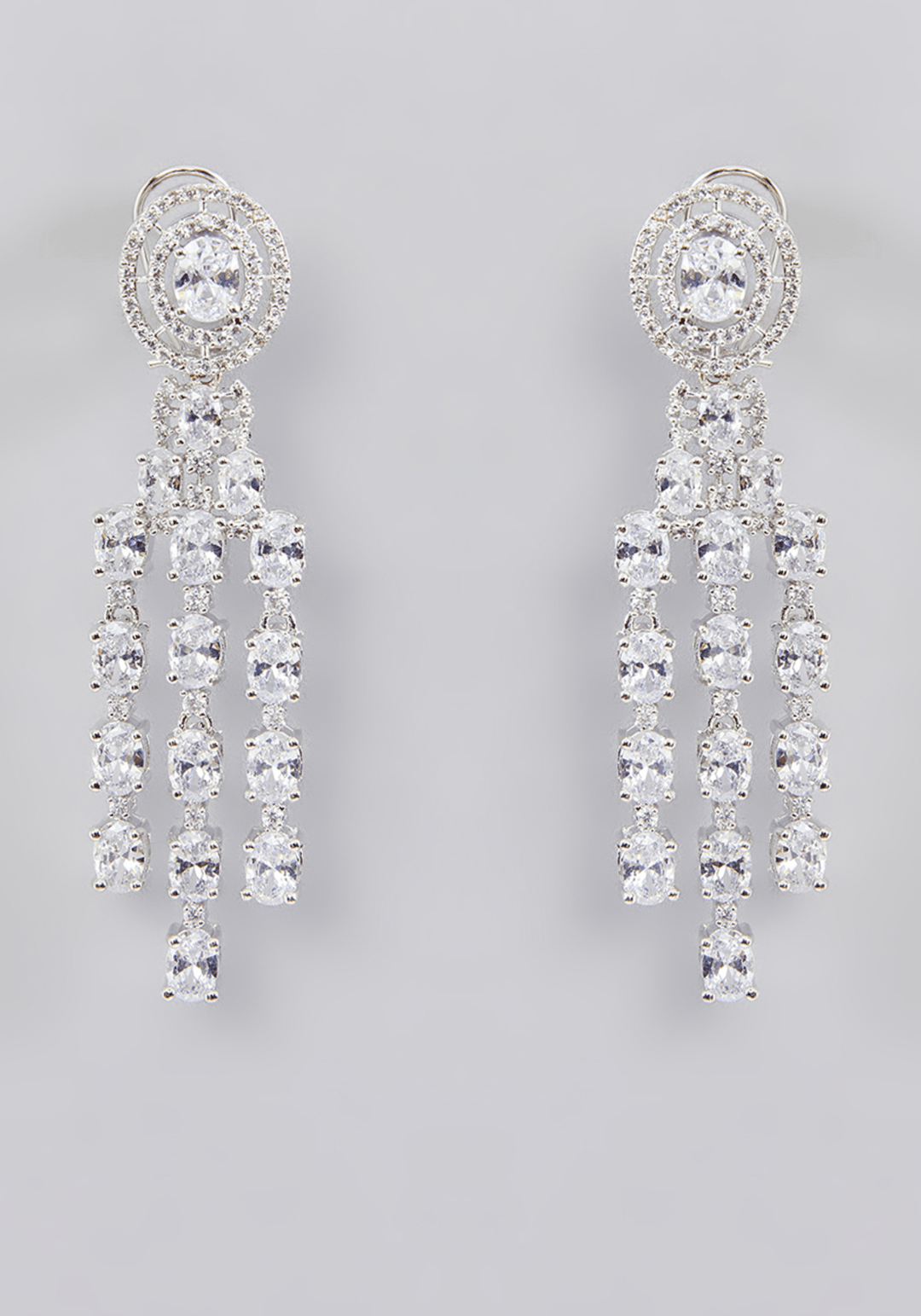 Layered Faux Diamond Necklace Set Zevar by Geeta - Fabilicious Fashion