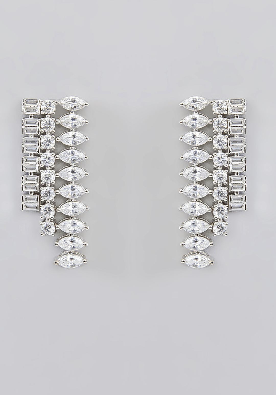 Layered Faux Diamond Necklace Set Zevar by Geeta - Fabilicious Fashion