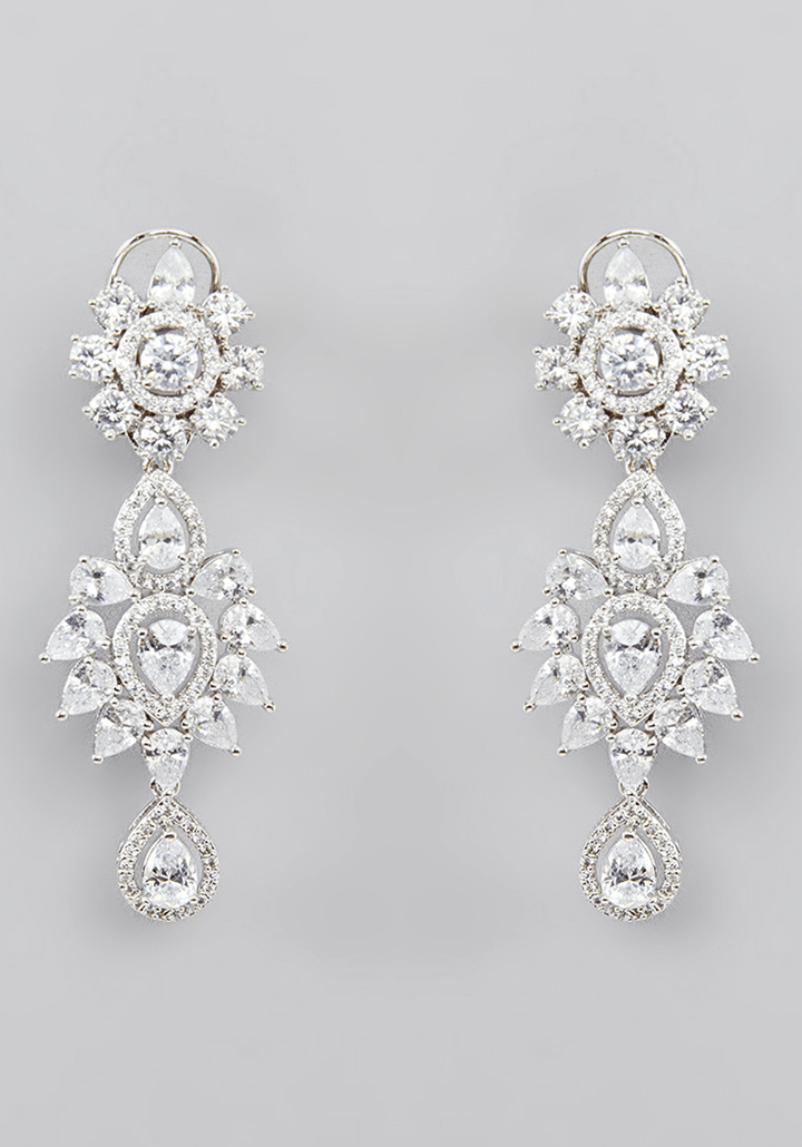 Layered Faux Diamond Necklace Set Zevar by Geeta - Fabilicious Fashion