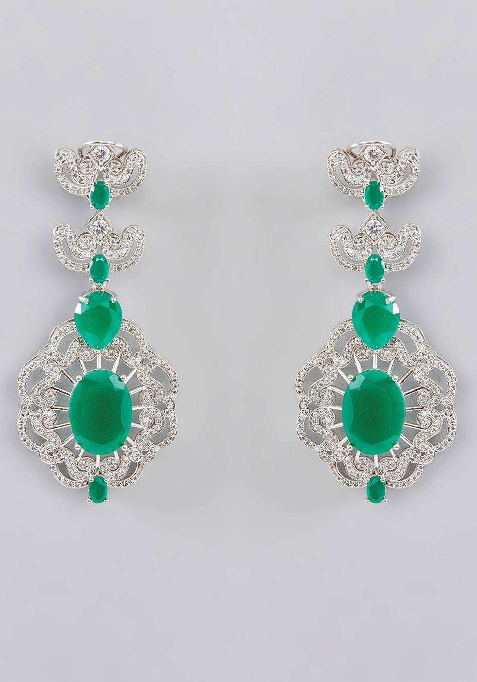 Layered Faux Diamond Necklace Set Zevar by Geeta - Fabilicious Fashion