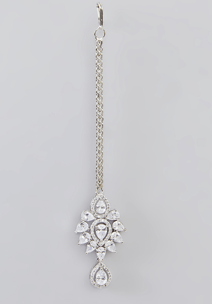 Layered Faux Diamond Necklace Set Zevar by Geeta - Fabilicious Fashion