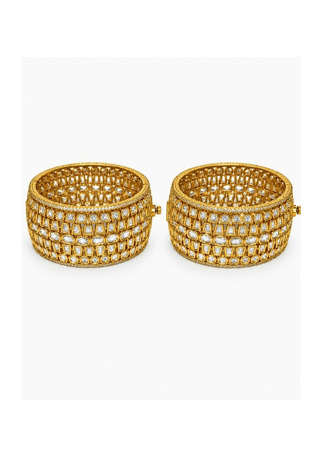 Vivinia By Vidhi Mehra Layered Moissanite Polki BanglesFabilicious Fashion