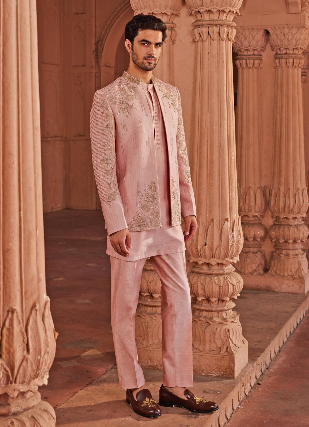 Lilac Applique Jacket Set Contrast By Parth - Fabilicious Fashion