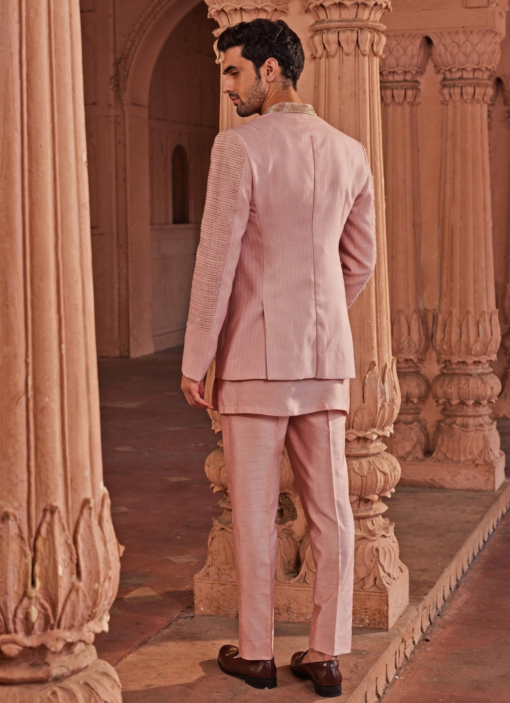 Lilac Applique Jacket Set Contrast By Parth - Fabilicious Fashion